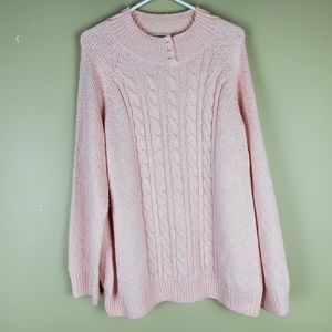 Karen Scott Pink Faux Pearl Sweater - Size 2X
